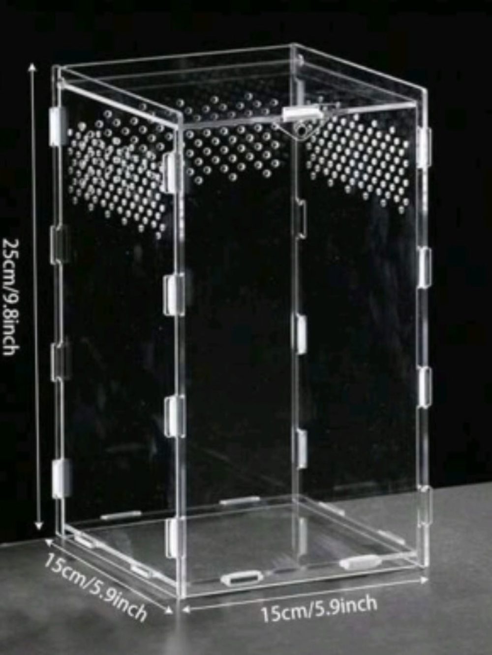 Clear Acrylic Terrarium Enclosure with Ventilation Jumping Spider